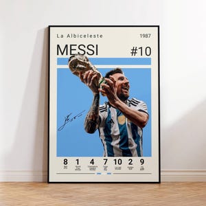 Lionel Messi Poster, Argentina Soccer Print, Soccer Gifts, Sports Poster, Football Player Poster, Soccer Wall Art, Sports Bedroom Posters
