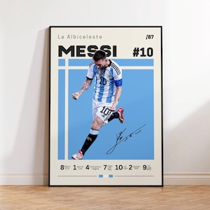 Lionel Messi Poster, Argentina Soccer Print, Soccer Gifts, Sports Poster, Football Player Poster, Soccer Wall Art, Sports Bedroom Posters