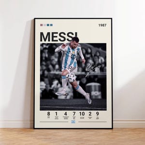 Lionel Messi Poster, Argentina Soccer Print, Soccer Gifts, Sports Poster, Football Player Poster, Soccer Wall Art, Sports Bedroom Posters