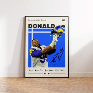 Aaron Donald Poster, Los Angeles Rams Poster, Gift For Aaron Donald Fan, Sports Poster, NFL Fans, Football Gift, Sports Bedroom Posters