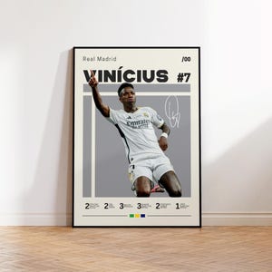 Vinicius Junior Poster, Real Madrid Poster, Vini Fan Gift, Sports Poster, Football Player Poster, Soccer Wall Art, Sports Bedroom Posters