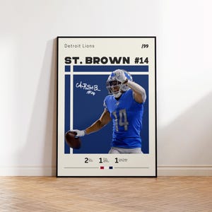 Amon-Ra St. Brown Poster, Detroit Lions Poster, Gift For St. Brown Fan, Sports Poster, NFL Fans, Football Gift, Sports Bedroom Posters