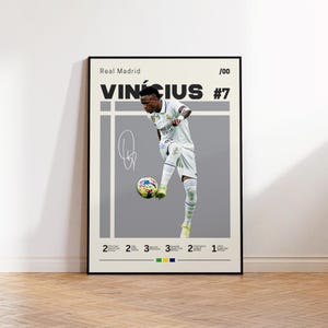 Vinicius Junior Poster, Real Madrid Poster, Vini Fan Gift, Sports Poster, Football Player Poster, Soccer Wall Art, Sports Bedroom Posters