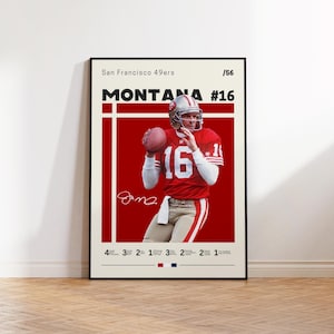 Joe Montana Poster, San Francisco 49ers Poster, Gift For Joe Montana Fan, Sports Poster, NFL Fans, Football Gift, Sports Bedroom Posters