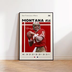 Joe Montana Poster, San Francisco 49ers Poster, Gift For Joe Montana Fan, Sports Poster, NFL Fans, Football Gift, Sports Bedroom Posters
