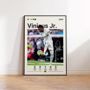 Vinicius Junior Poster, Real Madrid Poster, Vini Fan Gift, Sports Poster, Football Player Poster, Soccer Wall Art, Sports Bedroom Posters