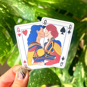 Sapphic Queens Sticker – Waterproof LGBTQ+ Lesbian Sticker, Queer Pride Vinyl Sticker