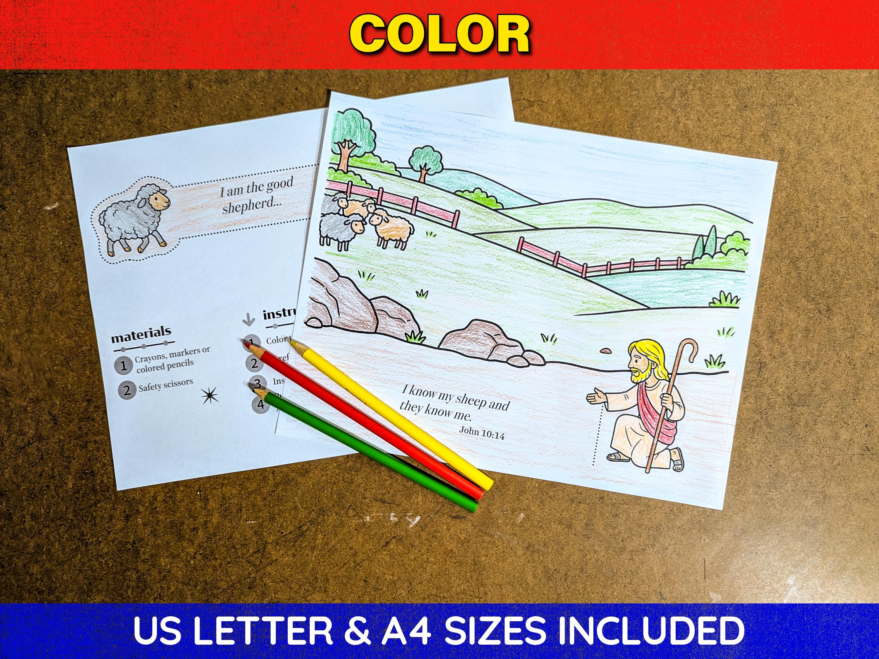 Jesus the Good Shepherd Scripture Reveal Craft | Kids Sunday School ...