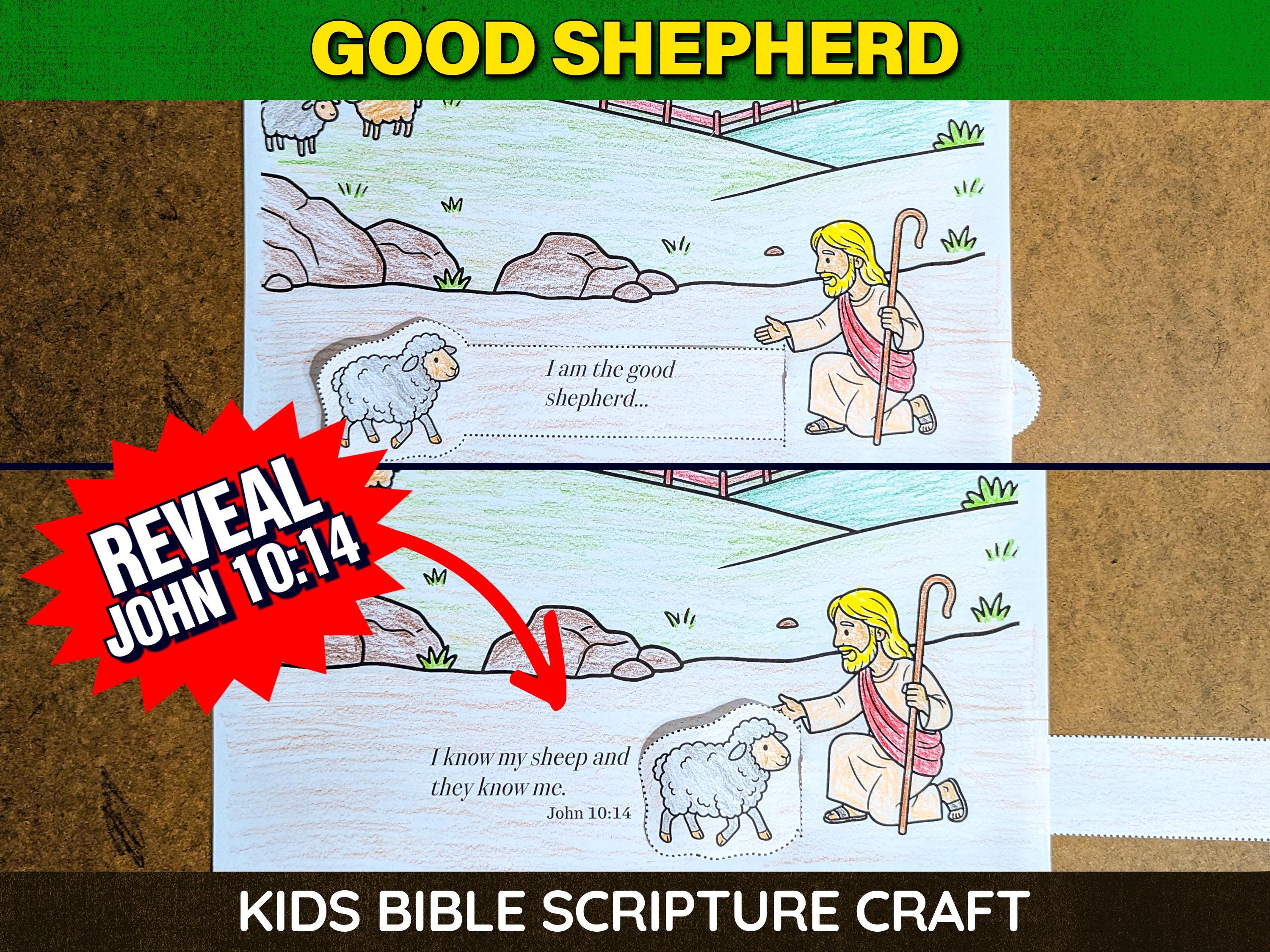 Jesus the Good Shepherd Scripture Reveal Craft | Kids Sunday School ...
