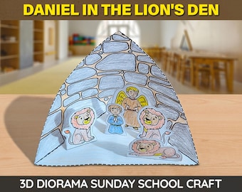 Daniel In The Lions Den Diorama Craft Kit | Faith Sunday School Bible Lesson & Homeschool Activity For Kids | Digital Download Printable PDF
