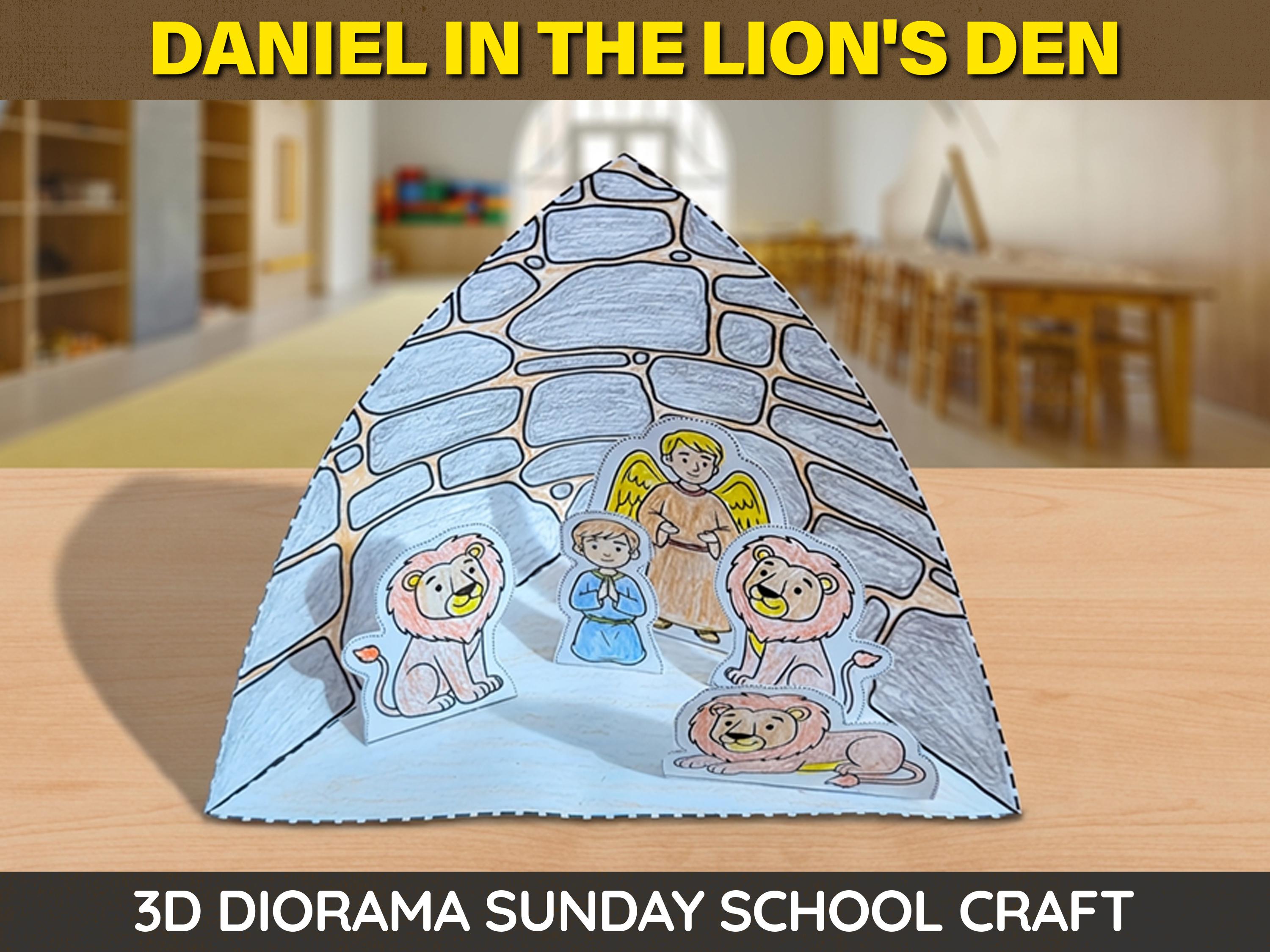 Daniel in the Lions Den Diorama Craft Kit | Faith Sunday School Bible ...