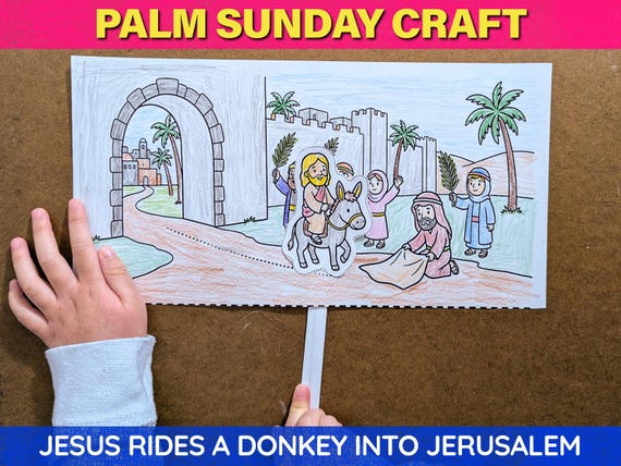 Palm Sunday Jesus Enters Jerusalem Craft for Kids | Sunday Before Easter | Christian Homeschool Activity | Digital Download Printable PDF