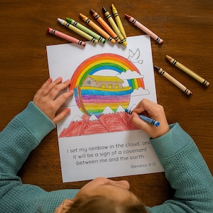 Noah&#39;s Ark Coloring Pages | Great Flood Bible Coloring Book | Children&#39;s Sunday School Teacher Resource | Religious Printable Activity Sheet