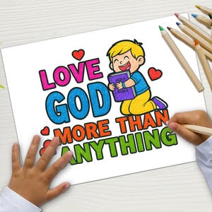 Ten Commandments Easy Coloring Pages | Young Kids Bold Coloring Book | 10 Commandments Religious Coloring Activity Pages | Printable Sheets