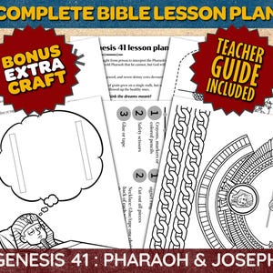 Josef tolkar faraos drömlektionskit | Första Moseboken 41 Komplett söndagsskoleaktivitetspaket med BONUSpyssel | Utskrivbar digital nedladdning