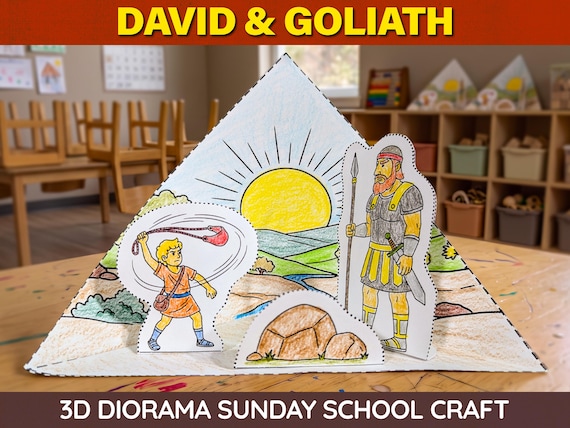David and Goliath Diorama Craft Kit | Kids Sunday School Bible Lesson & Christian Homeschool Activity | Digital Download Printable