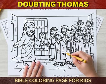 Doubting Thomas Coloring Page | Jesus Appears In The Locked Room | John 20 Sunday School Activity | Kids Bible Story Printable