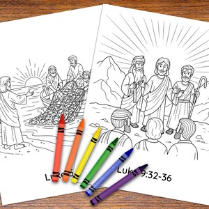 20-Page Miracles of Jesus Coloring Book For Kids | Sunday School Bible Lesson & Christian Homeschool Activities | Printable PDF Value Bundle image 6
