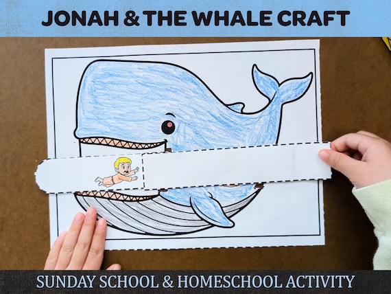 Jonah and the Whale Craft Kit | Interactive Sunday School Bible Lesson & Christian Homeschool Activity For Kids | Instant Download Printable