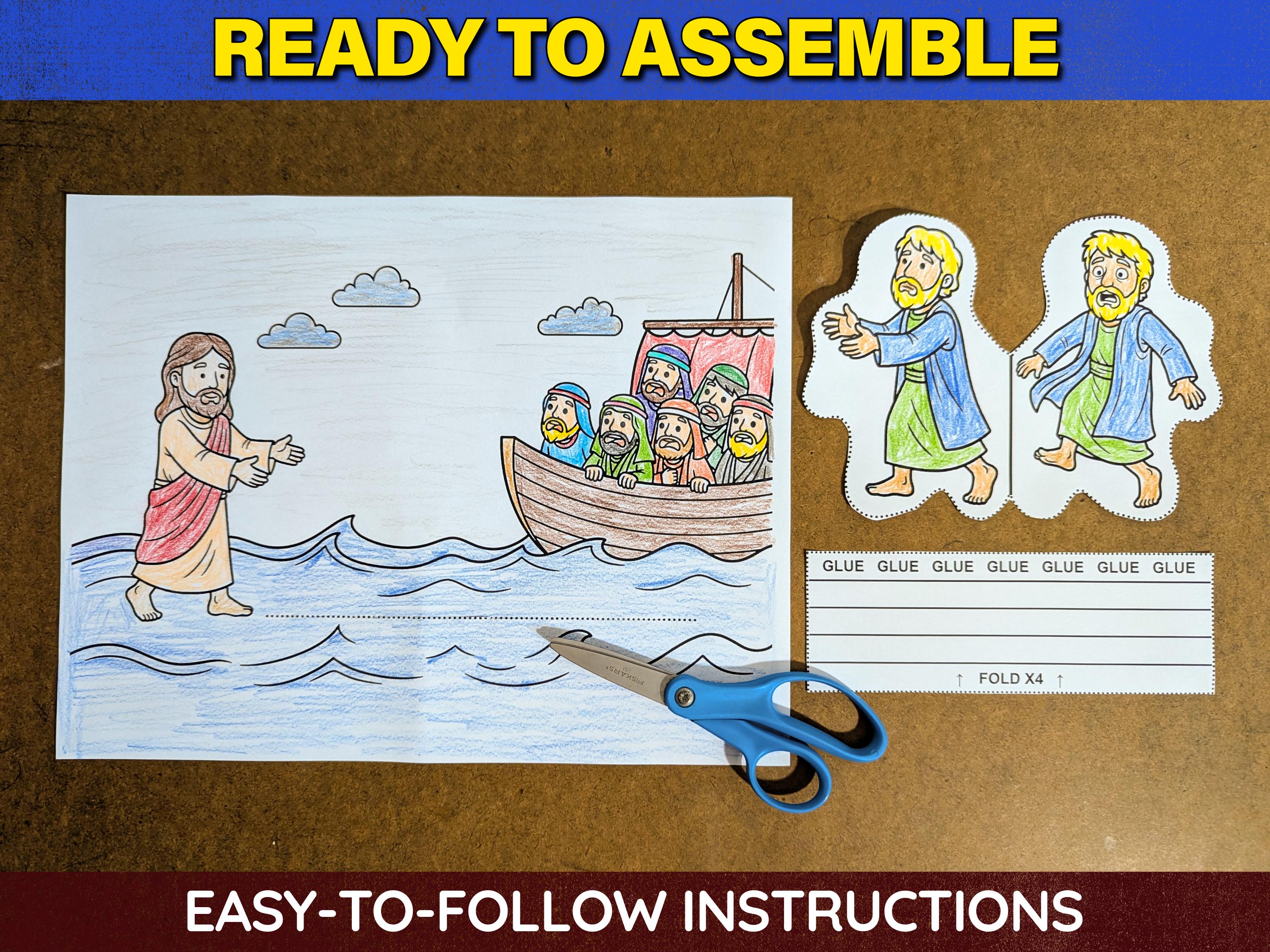 Peter Walks on Water & Sinks Surprise Craft for Kids | Matthew 14 ...