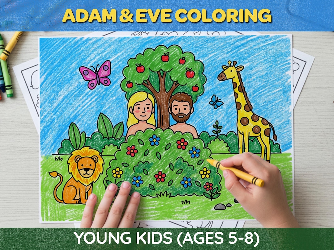 Adam and Eve Sunday School Kids Coloring Pages Elementary Garden