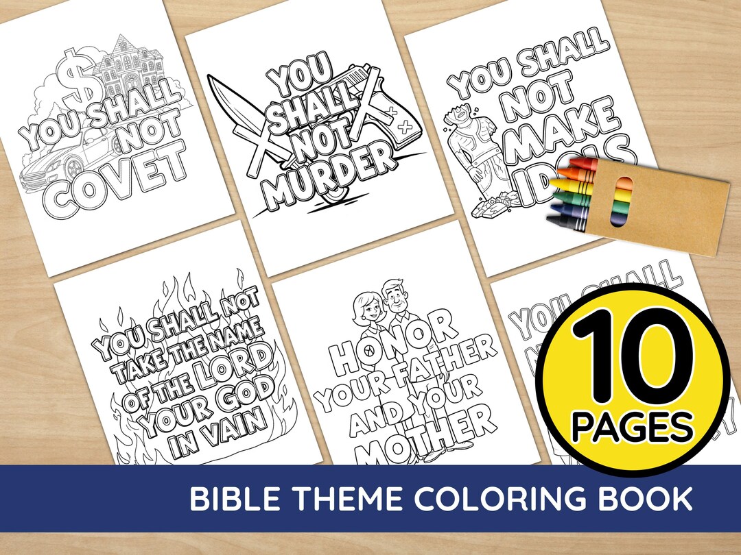 Ten Commandments Coloring Pages for Kids | Exodus Sunday School Bible ...