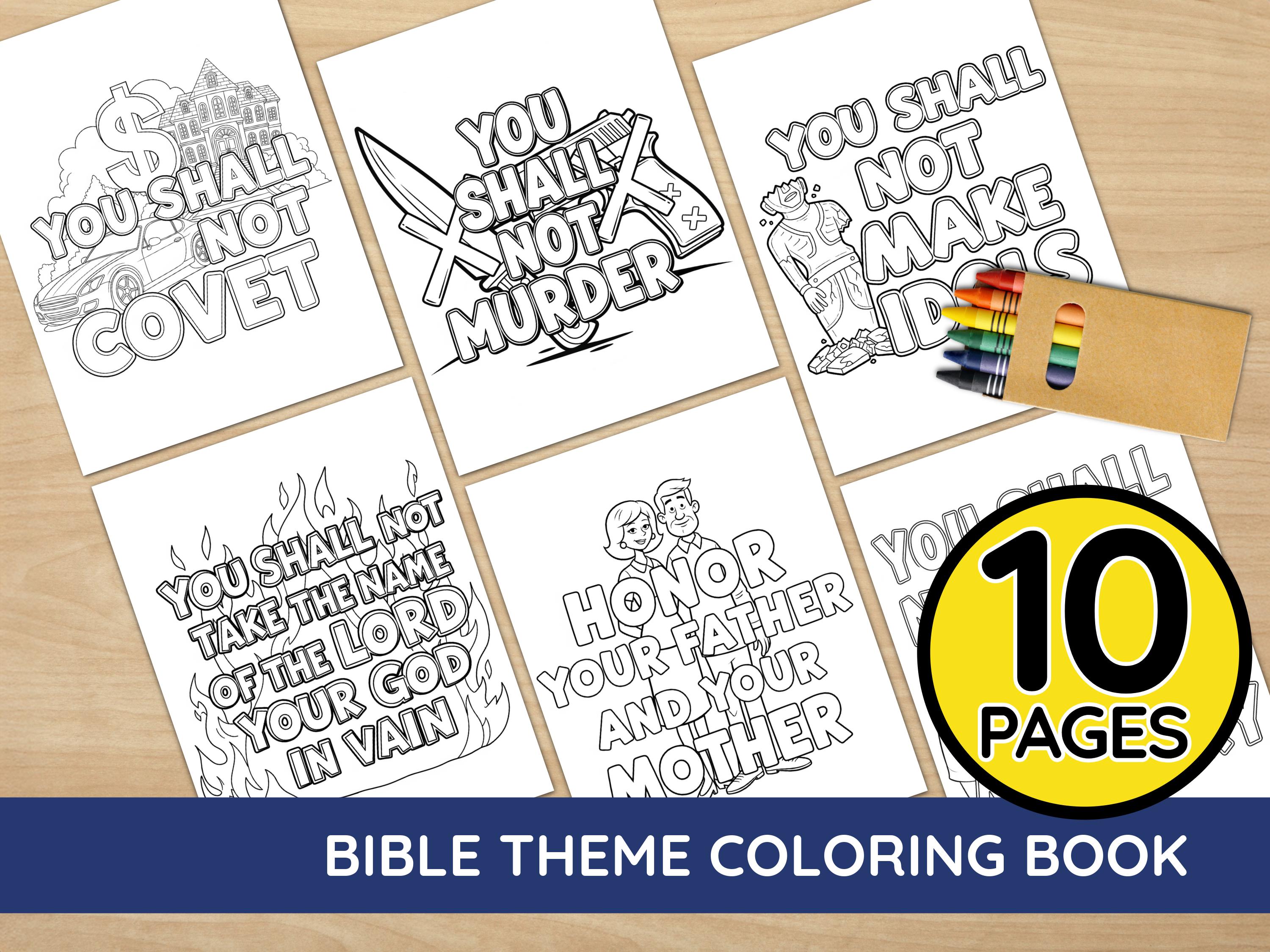Ten Commandments Coloring Pages for Kids | Exodus Sunday School Bible ...