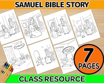 Samuel Bible Story Coloring Book For Kids | Elementary Sunday School Class Activity | Christian Homeschool Lesson Aids | Printable Bundle