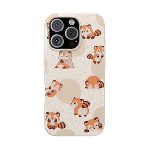 Cute Red Panda Phone Case, Eco-Friendly iPhone Case, Kawaii Phone Case, Red Panda Gift