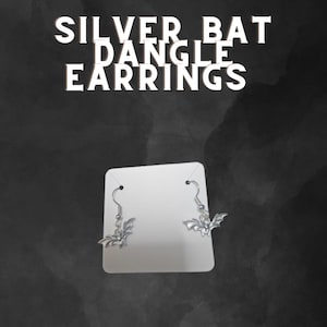 Silver Bat Dangle Earrings – Gothic, Halloween, and Alternative Jewelry