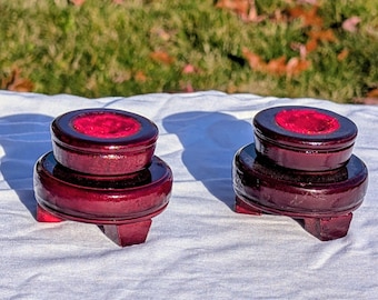 Wood Sphere Holder Velvet Top Rotating Stand Fits Up to 4.5 Inch Crystal Sphere Display Stand Red Wooden Base