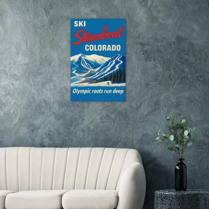 Vintage Steamboat Ski Poster - Beautiful Colorado Print on Premium Matte Paper image 8