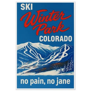 Vintage Winter Park Ski Poster: Retro Colorado Mountain Art