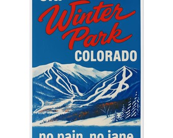 Vintage Winter Park Ski Poster: Retro Colorado Mountain Art