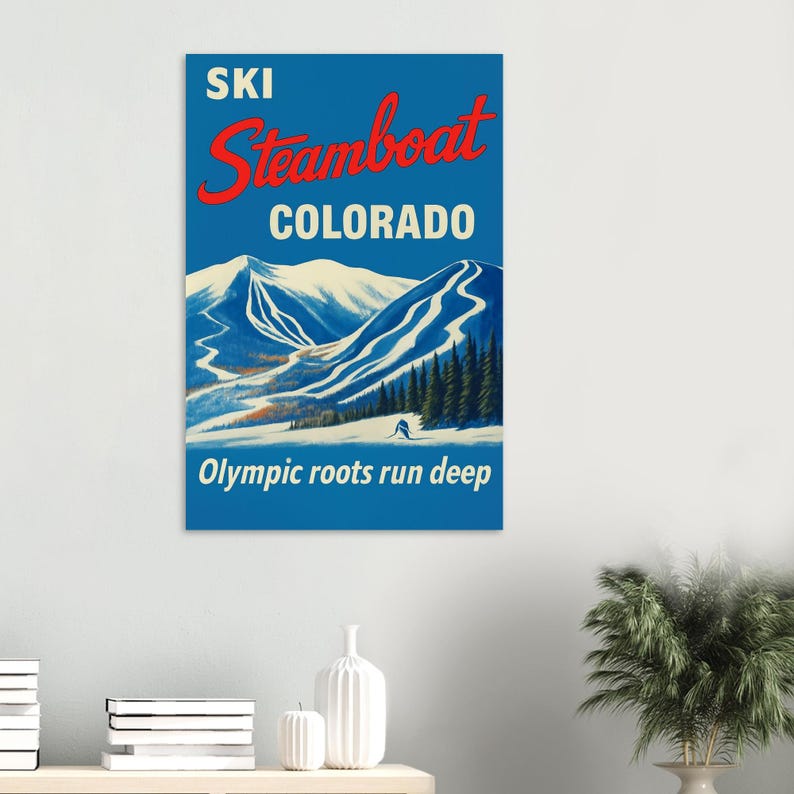 Vintage Steamboat Ski Poster - Beautiful Colorado Print on Premium Matte Paper image 4