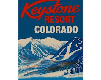 Vintage Keystone Colorado Ski Poster: Retro Winter Sports Wall Art
