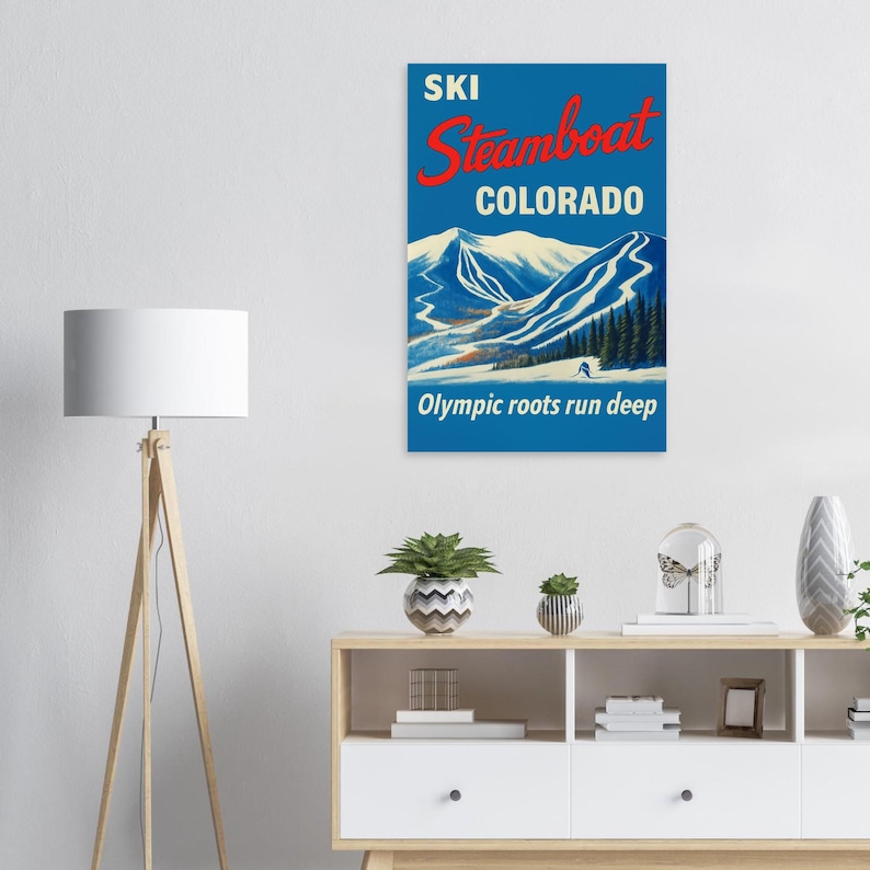 Vintage Steamboat Ski Poster - Beautiful Colorado Print on Premium Matte Paper image 2