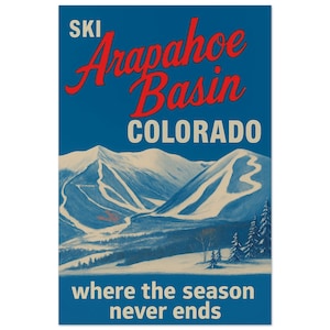 Vintage Arapahoe Basin Ski Poster: Colorado Retro Wall Art
