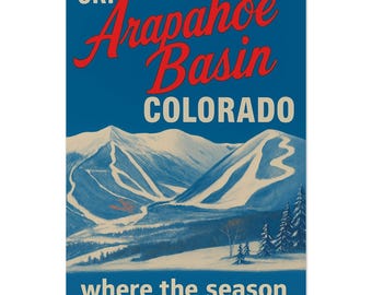 Vintage Arapahoe Basin Ski Poster: Colorado Retro Wall Art