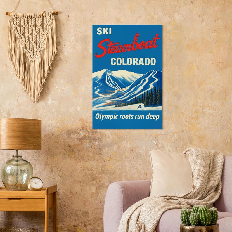 Vintage Steamboat Ski Poster - Beautiful Colorado Print on Premium Matte Paper image 9