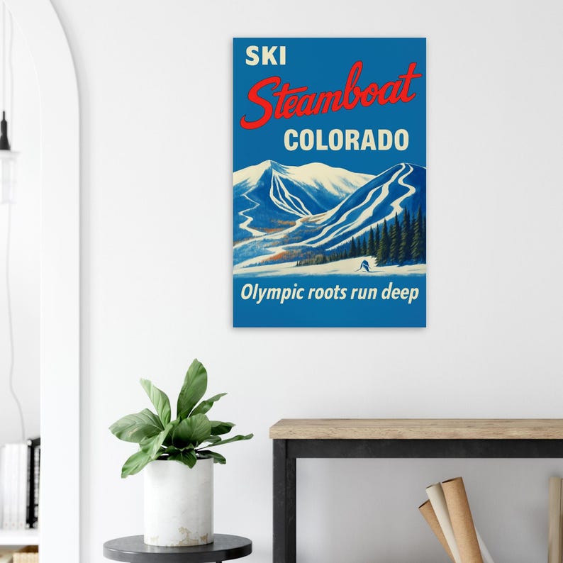 Vintage Steamboat Ski Poster - Beautiful Colorado Print on Premium Matte Paper image 6