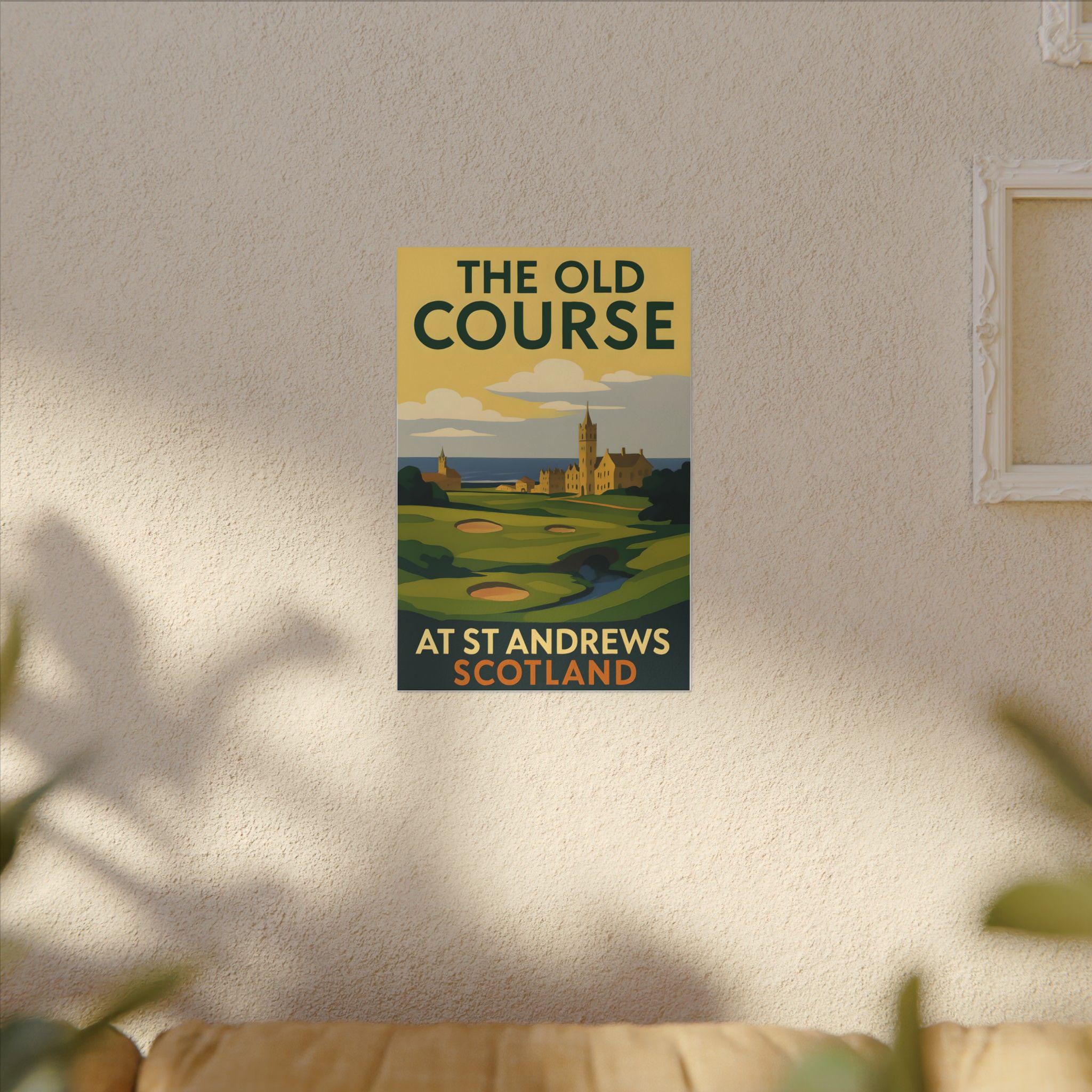 Vintage St Andrews Golf Canvas Print: Retro Scotland Travel Poster Art ...
