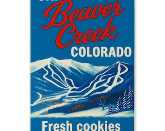 Vintage Ski Poster - Beaver Creek Colorado Resort - Retro Winter Decor