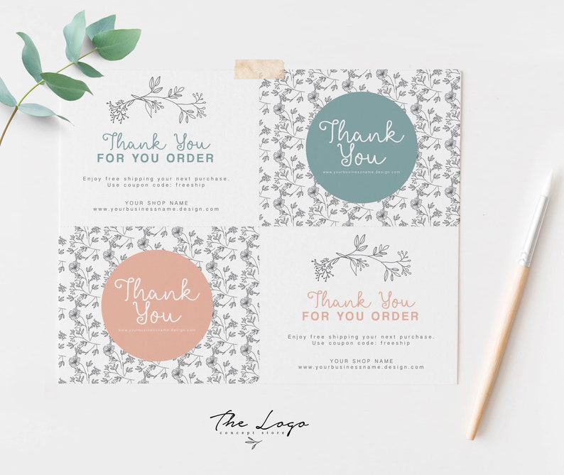 Branch Nordic Design Business Tags Printable Business Thank You Tags Minimalist Gift Thank you Tags Modern Scandinavian Design