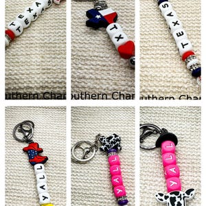 Texas Keychain , Keychain , Beaded , Texas, Yall , Y’all