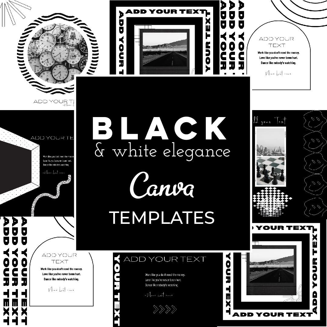 Black and White Elegance Canva Templates | Minimalist Instagram Posts ...