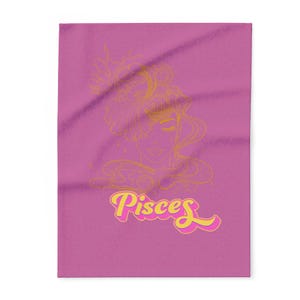 Pisces Zodiac Fleece Blanket, Astrology Throw, Horoscope Gift, Cozy Home Decor, Perfect for Astrology Lovers