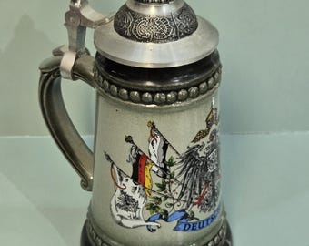 Zoller and Born Deutshland Lidded German Beer Stein