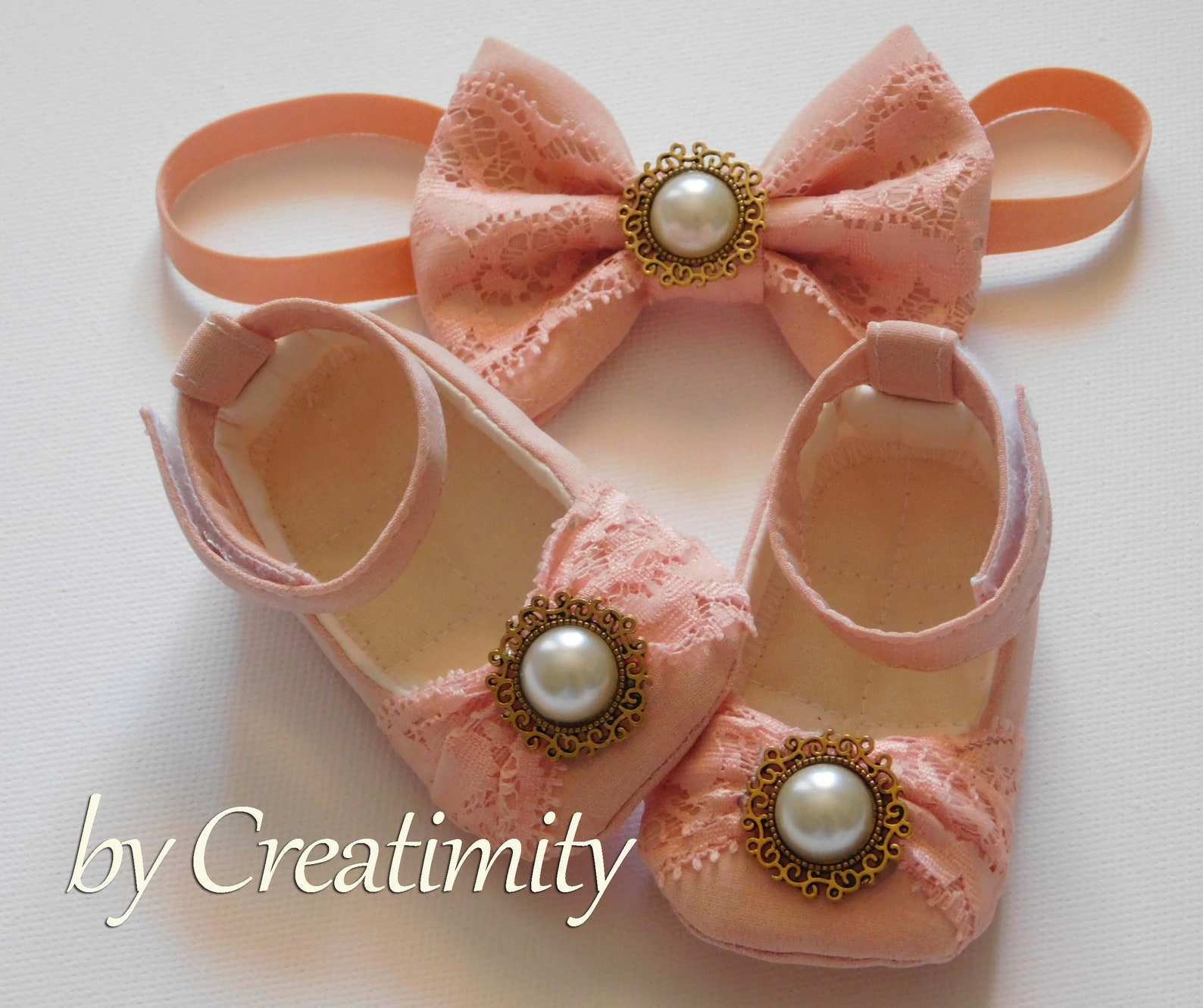 baby shoes salmon pink shoes baby gift baby shower soft shoes white girl ballet flats baby headband