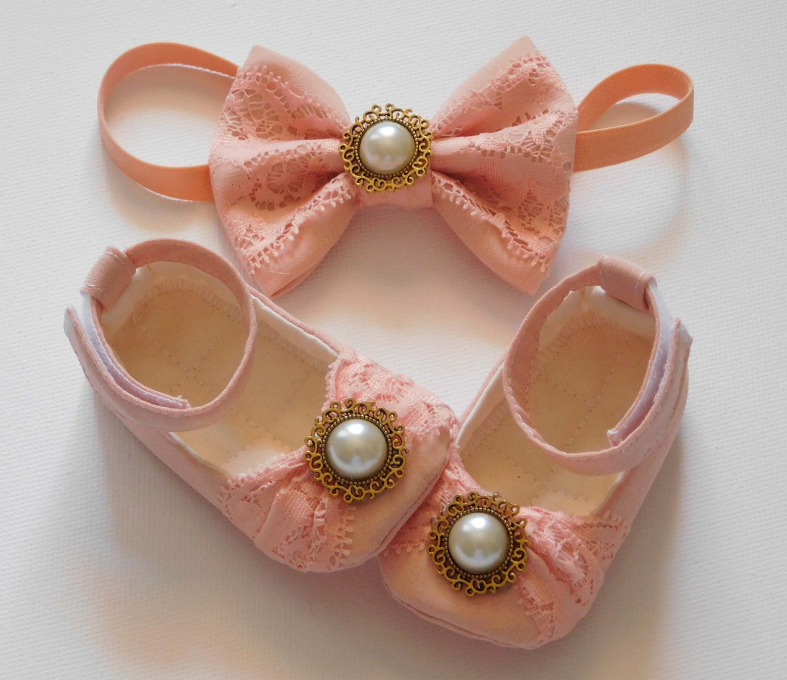 baby shoes salmon pink shoes baby gift baby shower soft shoes white girl ballet flats baby headband